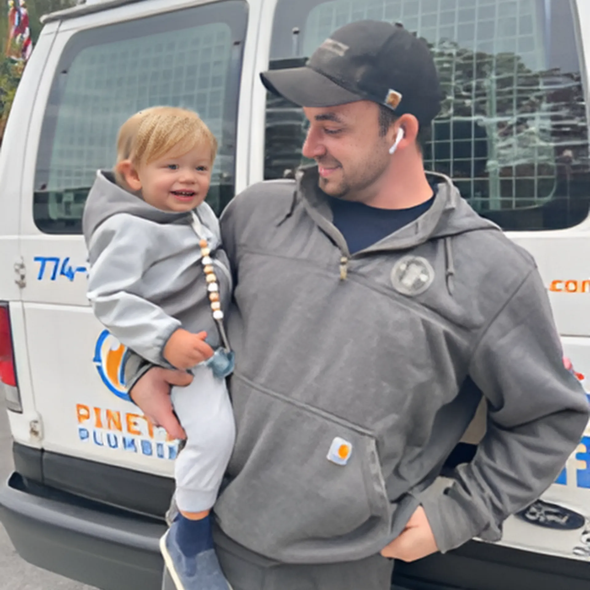 Professional water heater installation in basement